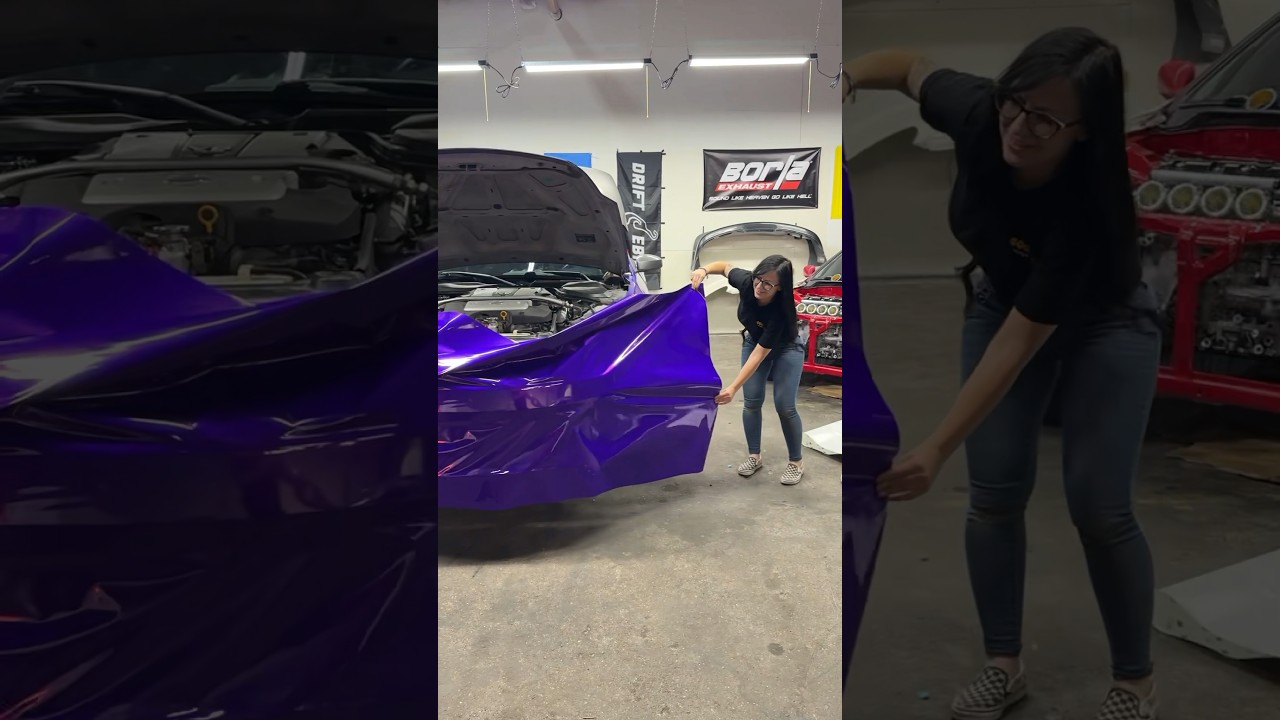 350z transformation: Wrapping my front bumper #asmr #automobile #wrapping