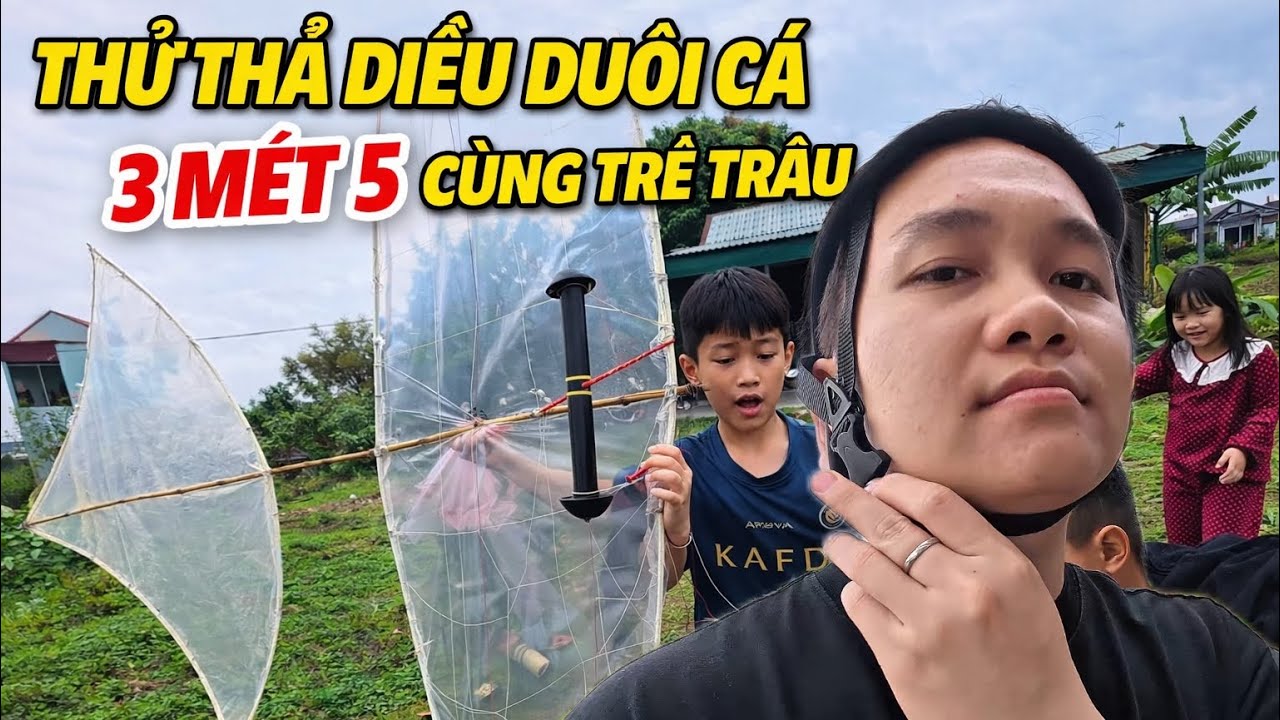 Sơn Soái - Thử Thả Diều Đuôi Cá 3 Mét 5 Khổng Lồ Cùng Trẻ Trâu Cực Căng ! 