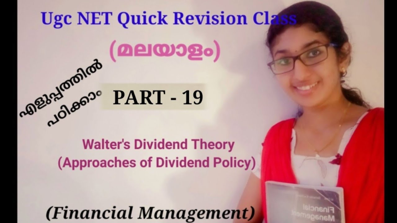 Walter's Dividend Theory (Financial Management) - Ugc NET class in malayalam