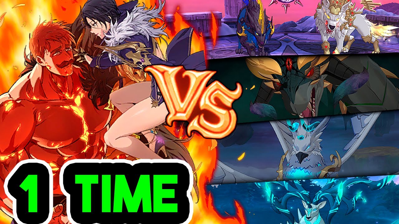 APENAS 1 TIME! ESCANOR E MERLIN VS BESTAS DEMONÍACAS! (HRAESVELGR, EIKTHYRNIR, SKOLL NIDHOGGR! 7DSGC
