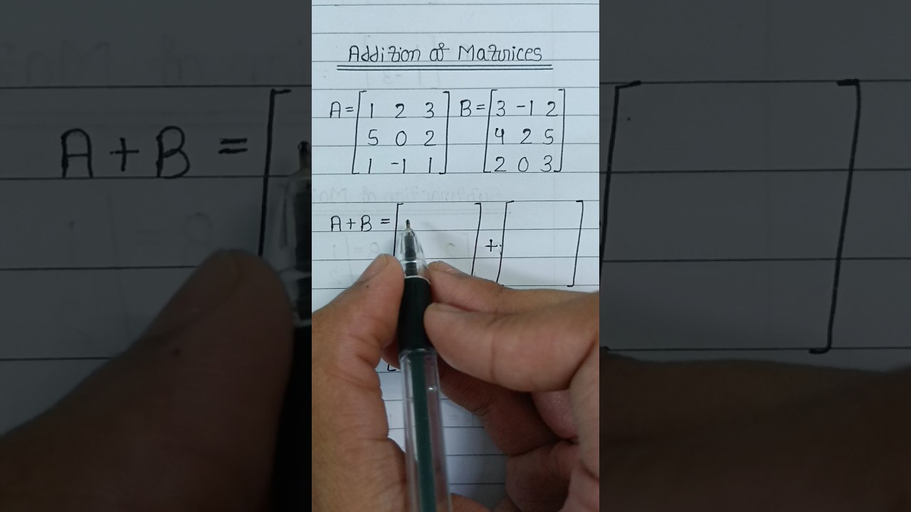 Addition of Matrix | Adding Matrices | #addition #matrix #ytshorts #shorts