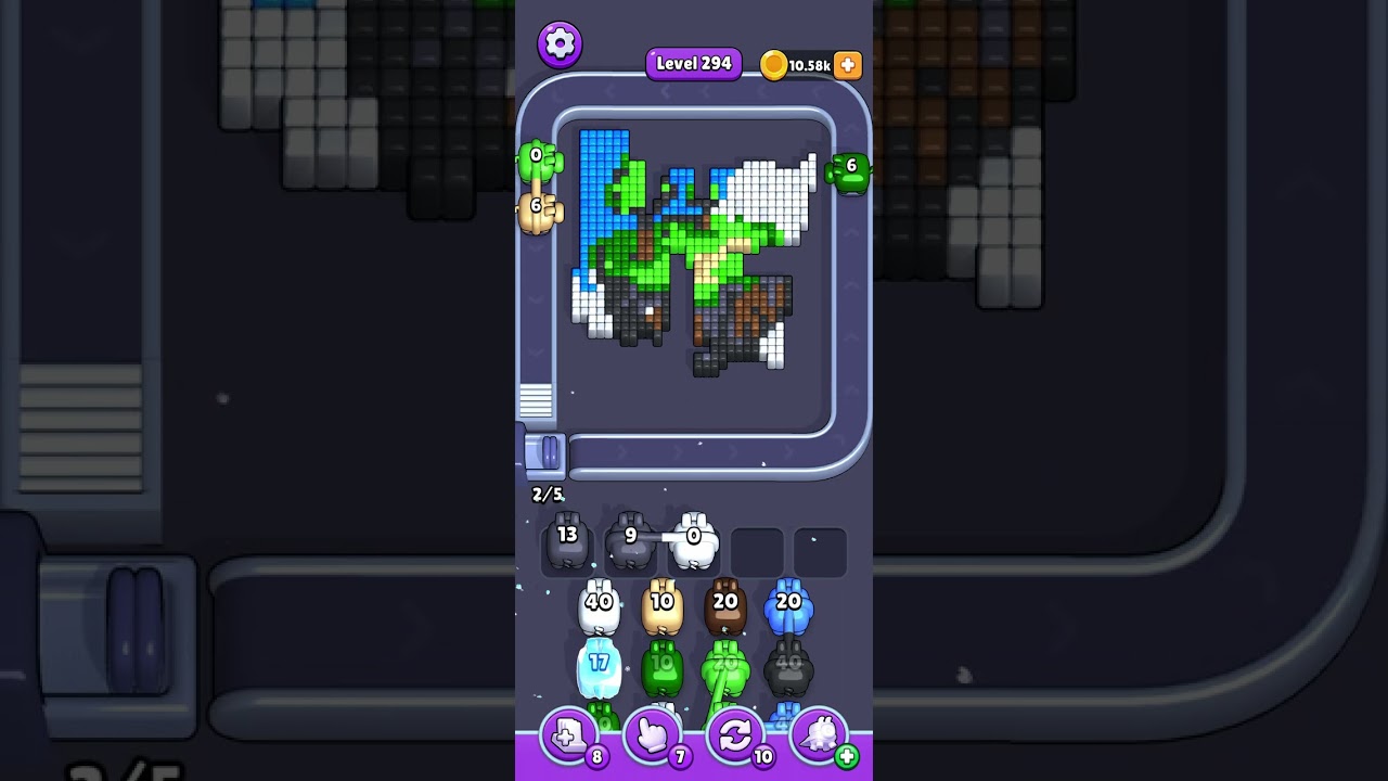 Level 294 floating island pixel puzzle challenge! #pixelflow #level294 subscribe! 