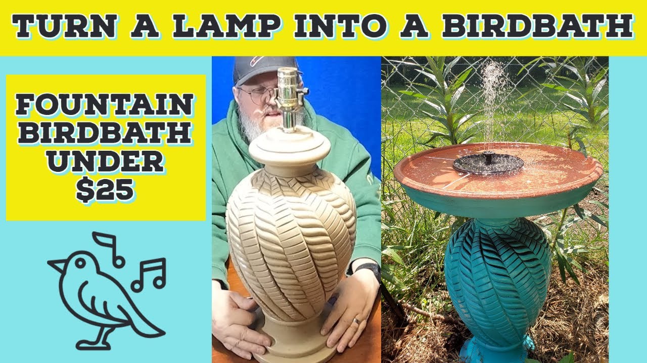 Turn a Lamp into a Fountain Birdbath #3