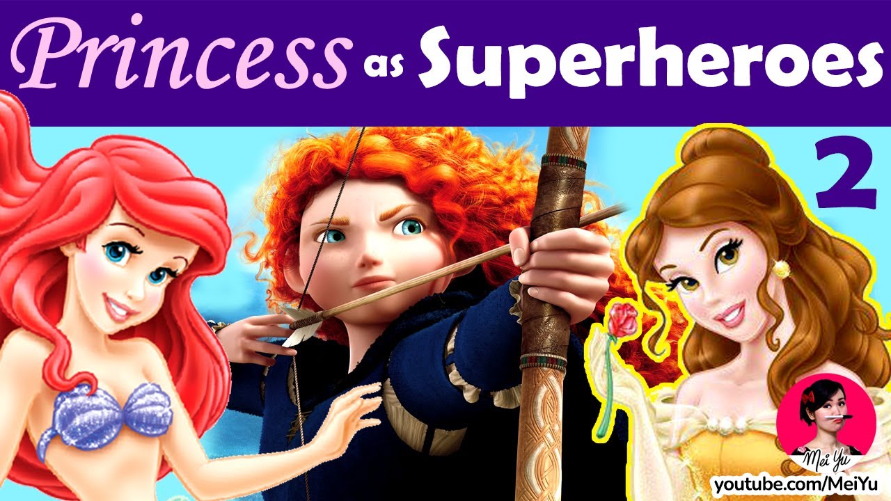 Reimagine Disney Princess Superheroes | Ariel, Belle, Merida Art Challenge | Mei Yu Fun2draw