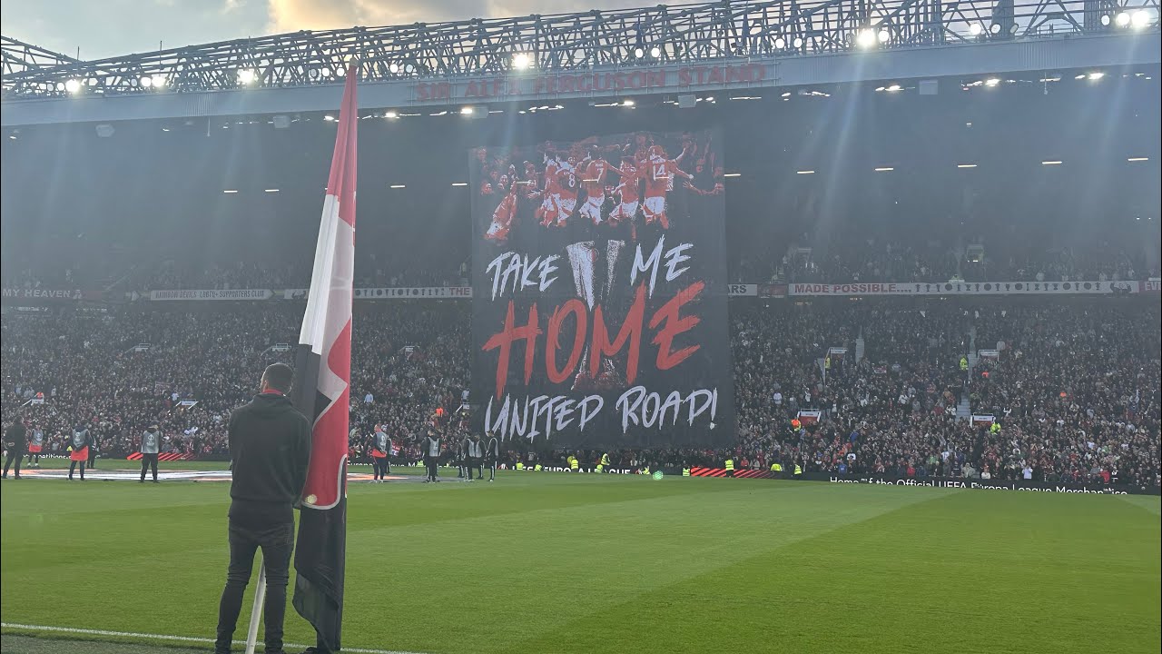 Take me home united road #manchesterunited #anthem during #europaleague #semifinal #oldtrafford