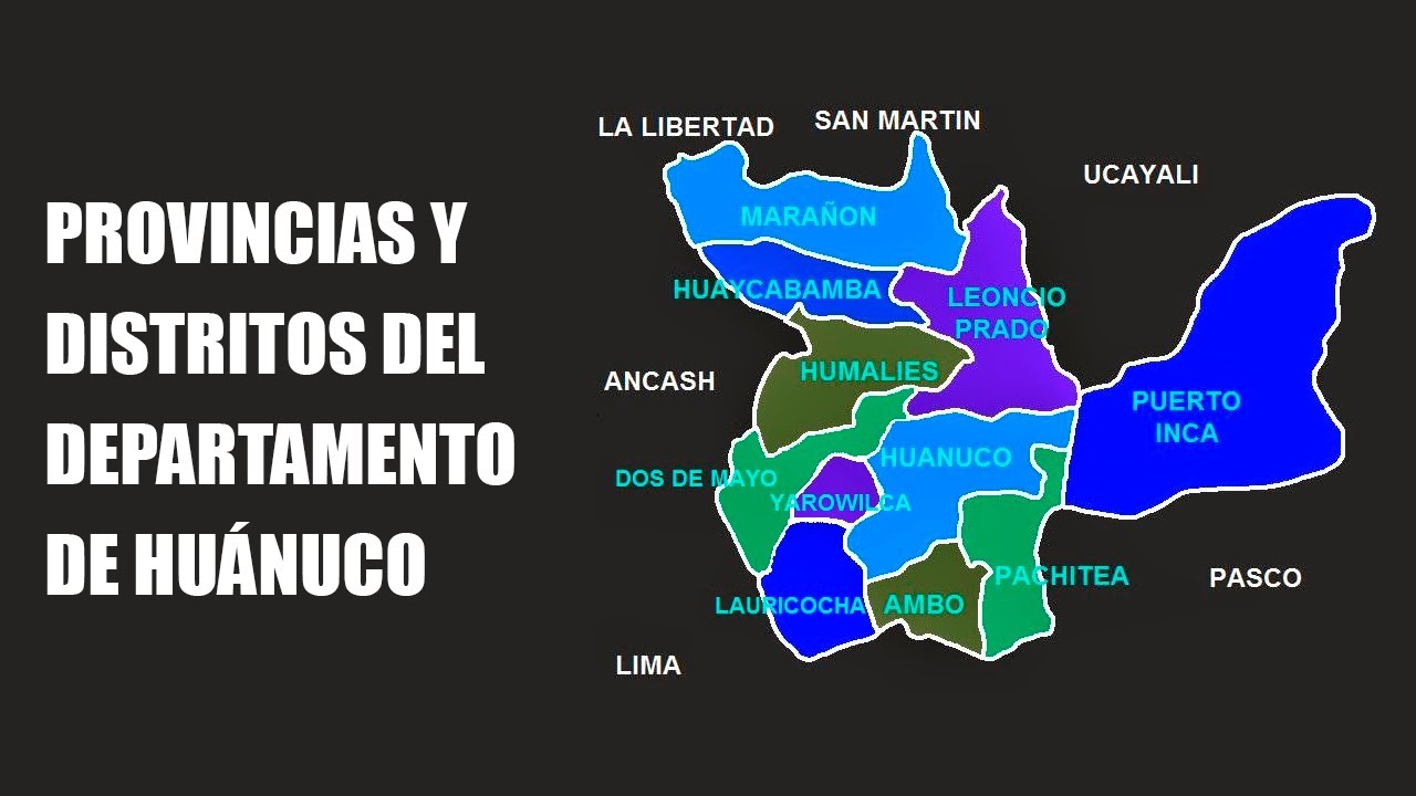 Provincias y Distritos del Departamento de Huánuco - PERÚ