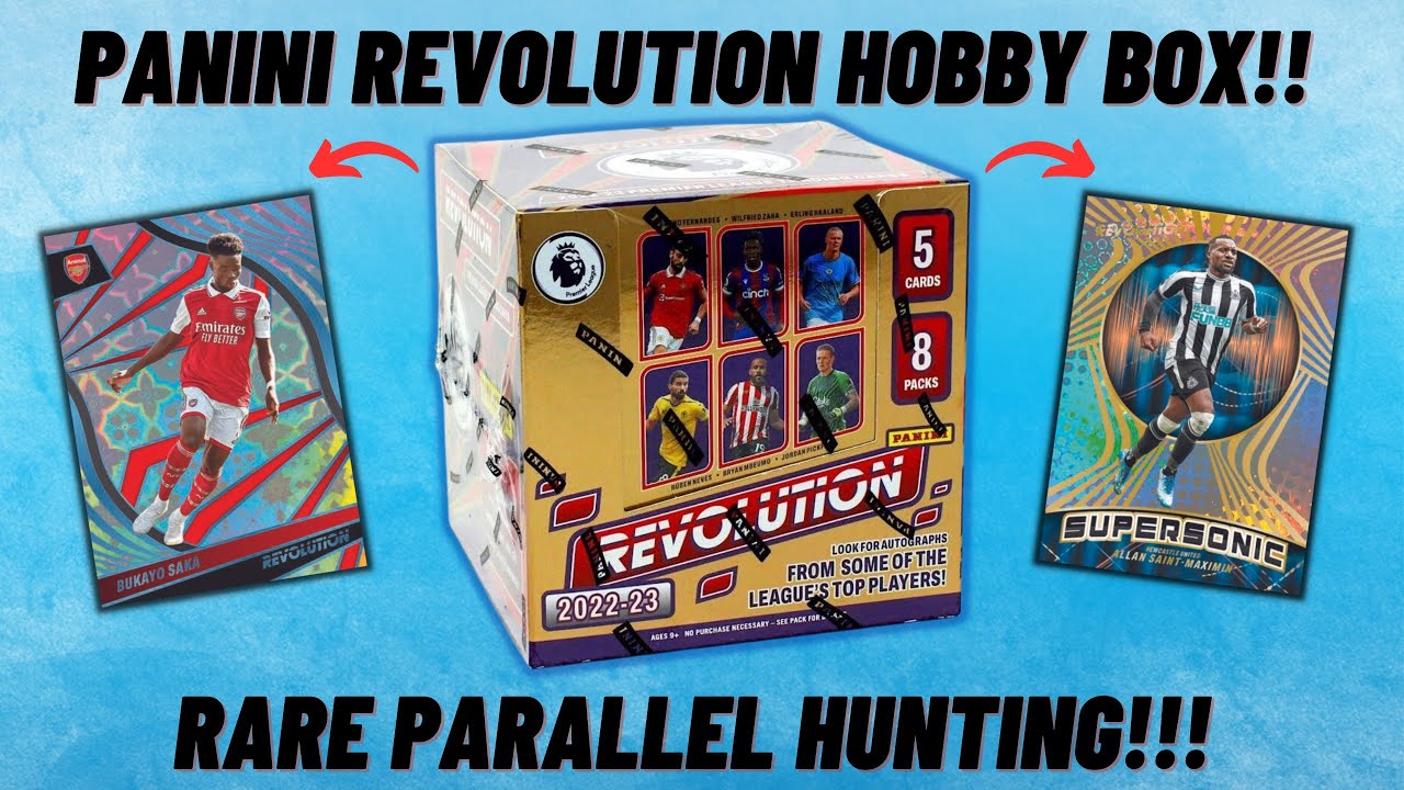 Panini Revolution Premier League Soccer 2022/23 hobby box opening! Rare parallel hunting!