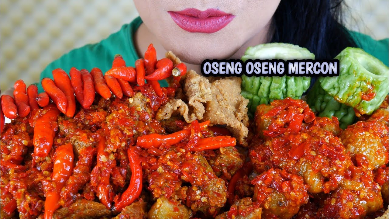 ASMR OSENG OSENG MERCON KOYOR DAN BAKSO, KULIT AYAM CRISPY | ASMR MUKBANG INDONESIA