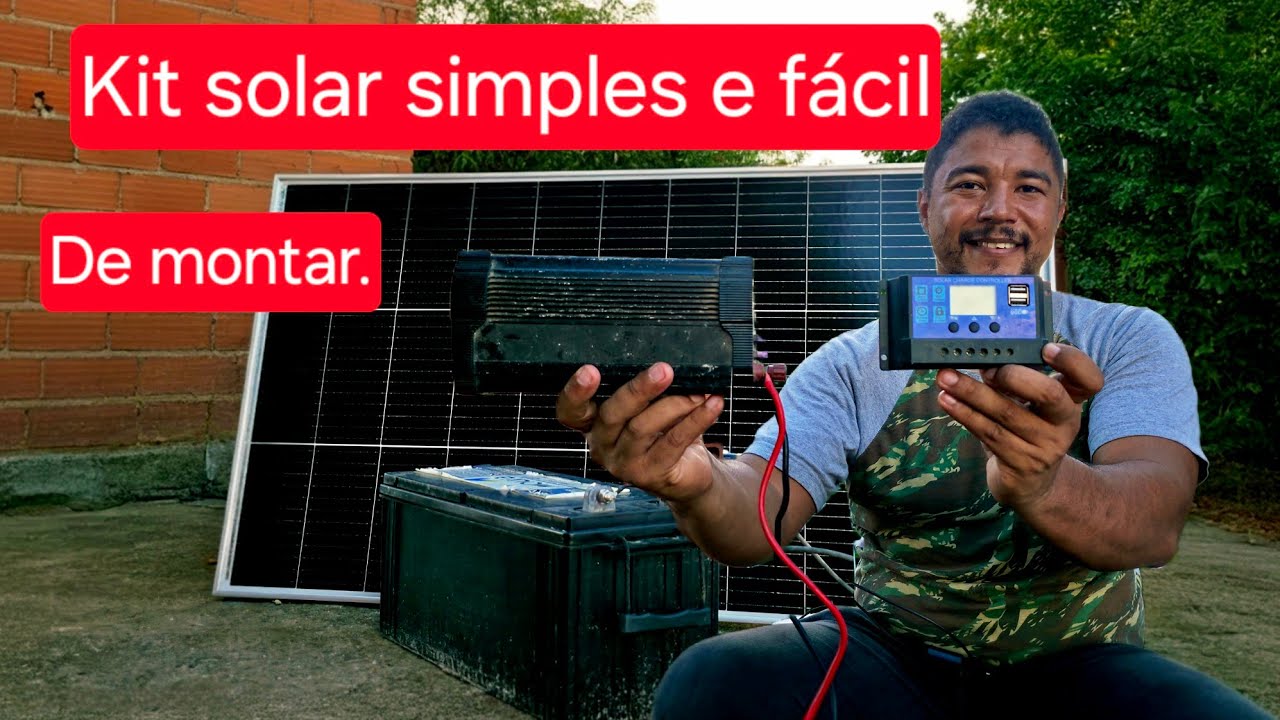 SISTEMA  SOLAR SIMPLES  E BARATO teste de funcionamento.