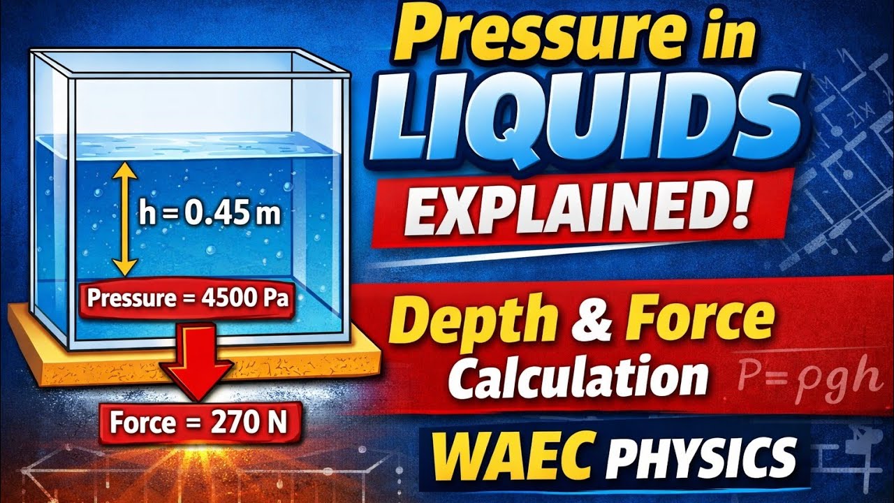 Pressure in Liquids Explained | Depth & Force Calculation (WAEC Physics)