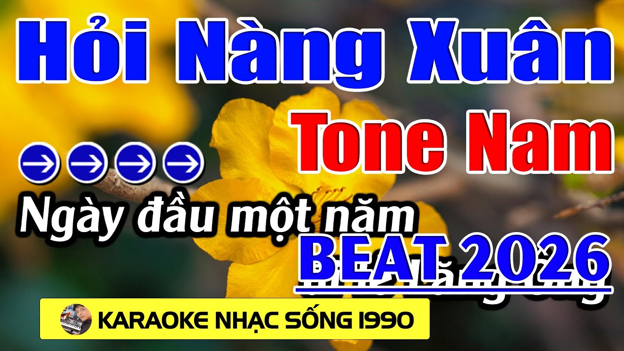 Hỏi Nàng Xuân - Karaoke Tone Nam ( C ) - Beat Hay 2026 - Karaoke Nhạc Sống 1990 - Beat Mới