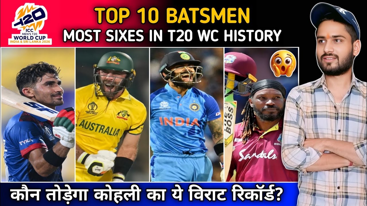 Top 10 Batsmen Most Sixes In T20 World Cup History | Chris Gayle | Virat Kohli | Rohit Sharma