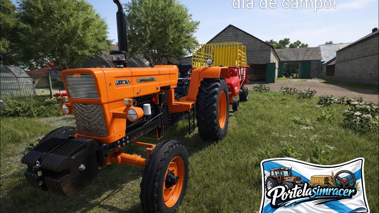 Farming Simulator 25 fiat universal 650 recogiendo heno para las vacas!