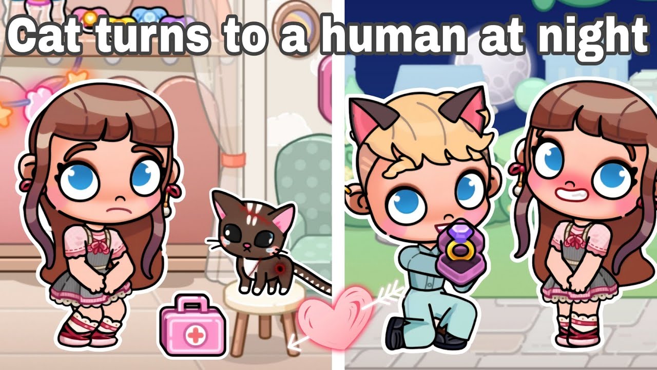 My Cat Turns to a Human at Night✨️❤️Avatar World Story | Pazu