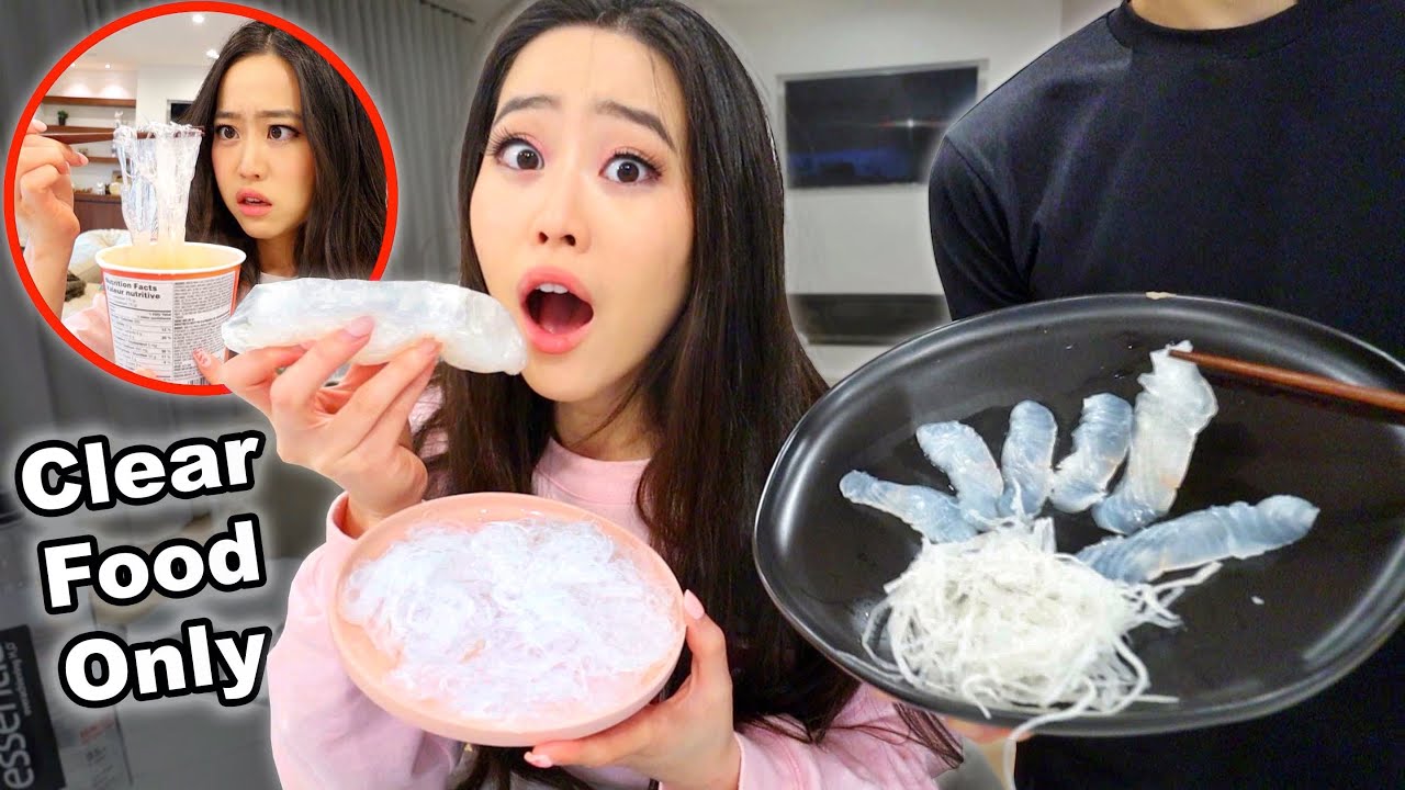 I Only Ate CLEAR FOODS For 24 Hours Challenge!