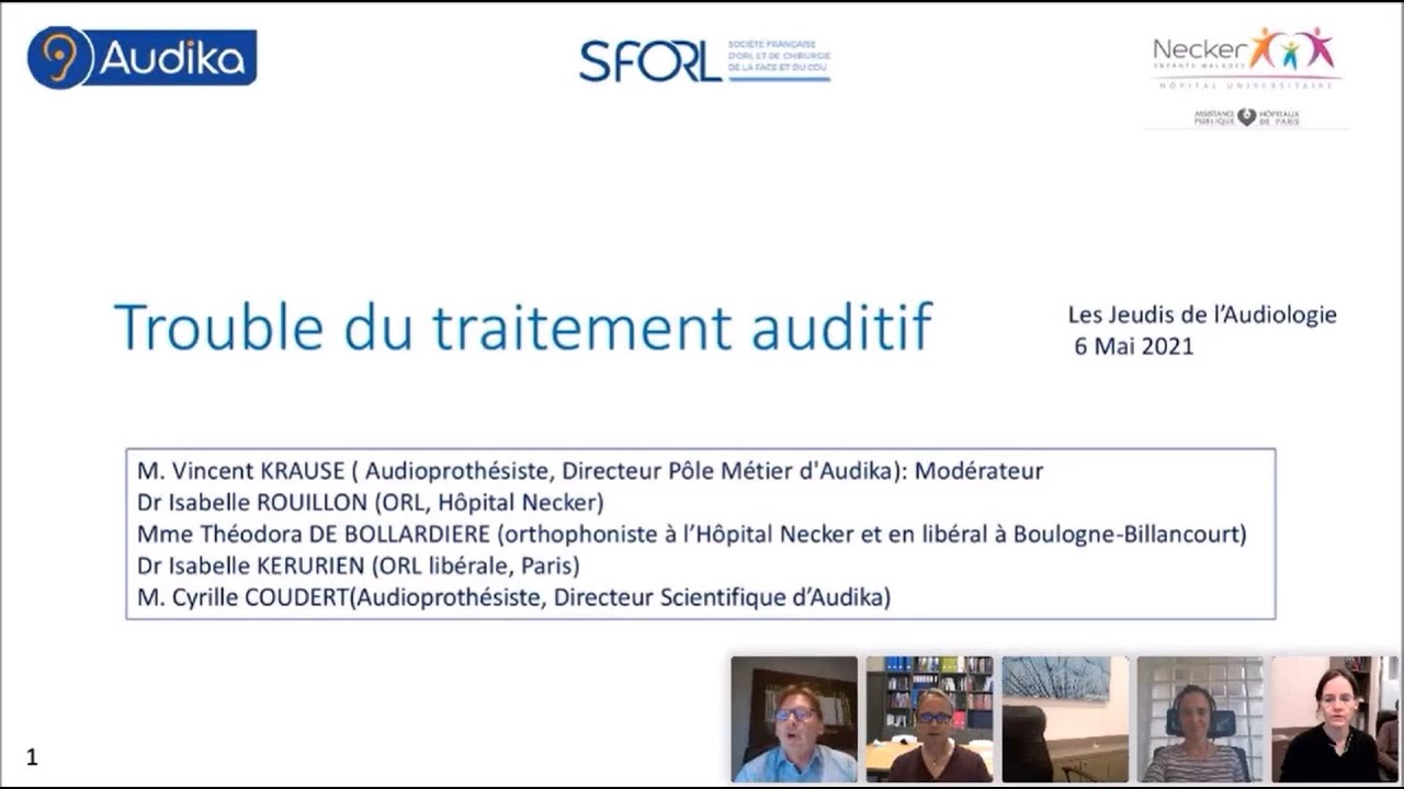 La Prise en charge des TTA chez l’Enfant – Les Jeudis de l’Audiologie : 06 Mai 2021