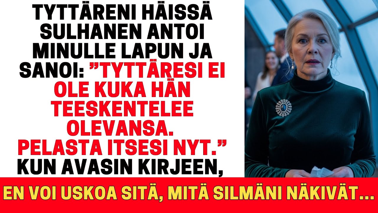 TYTTÄRENI HÄISSÄ SULHANEN ANTOI MINULLE LAPUN: ”HÄN EI OLE KUKA TEESKENTELEE OLEVANSA”