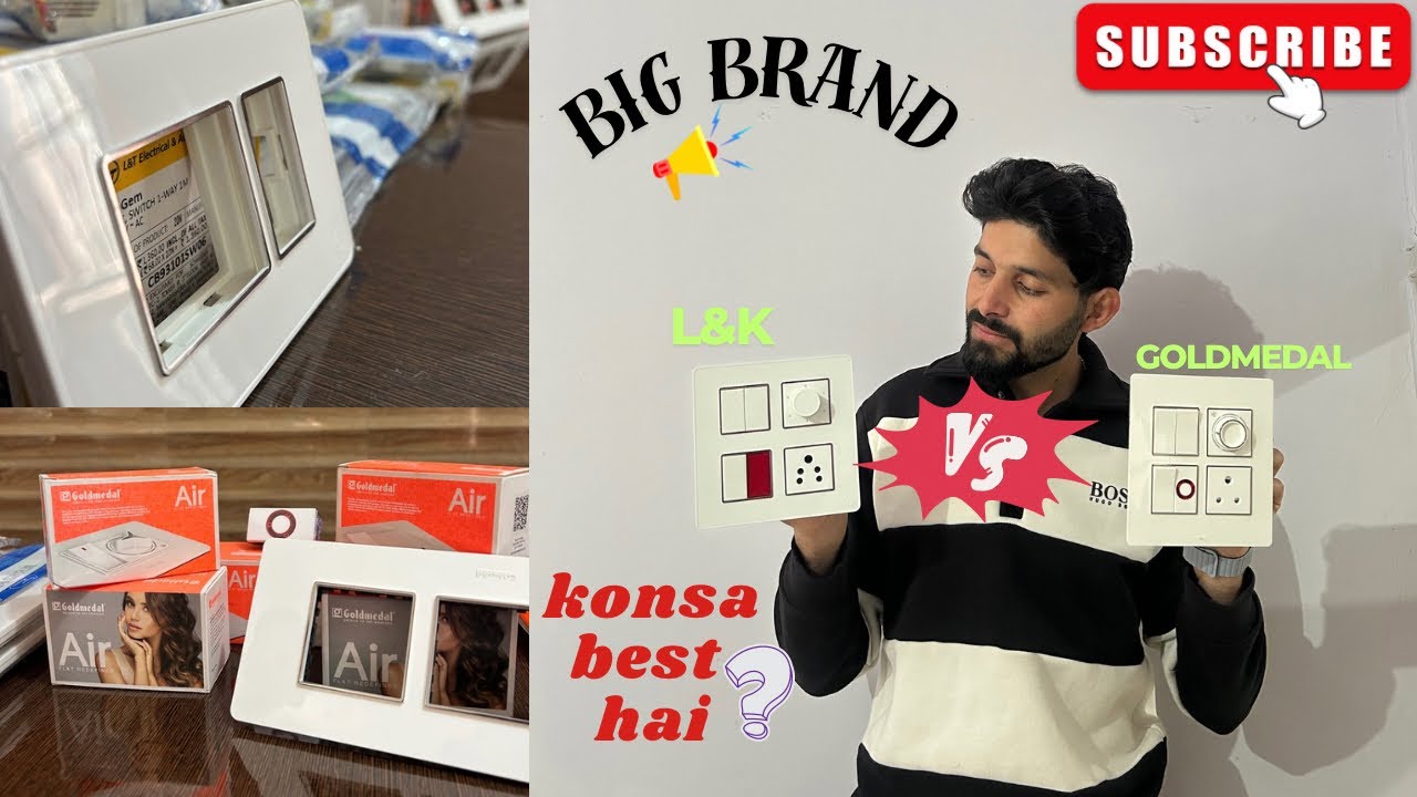 Goldmedal Air modular switches & L&T Engem  modular switches for home || Best modular switches brand