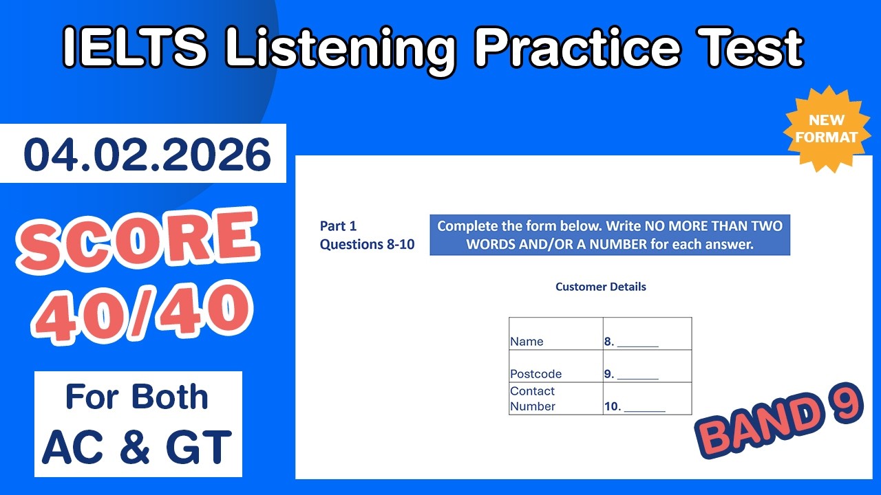 IELTS Listening Practice Test 2026 With Answers 04.02.2026 - Test #225