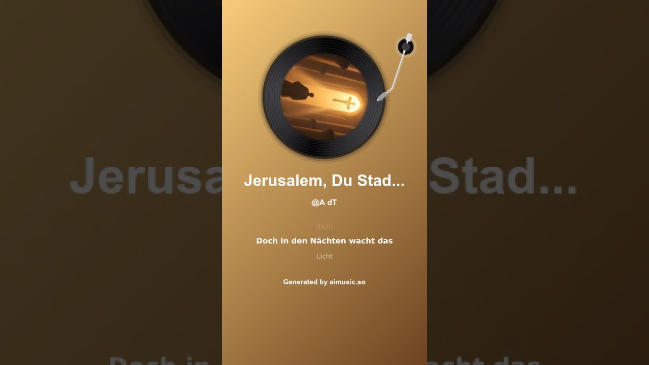 Jerusalem, Du Stadt des Höchsten