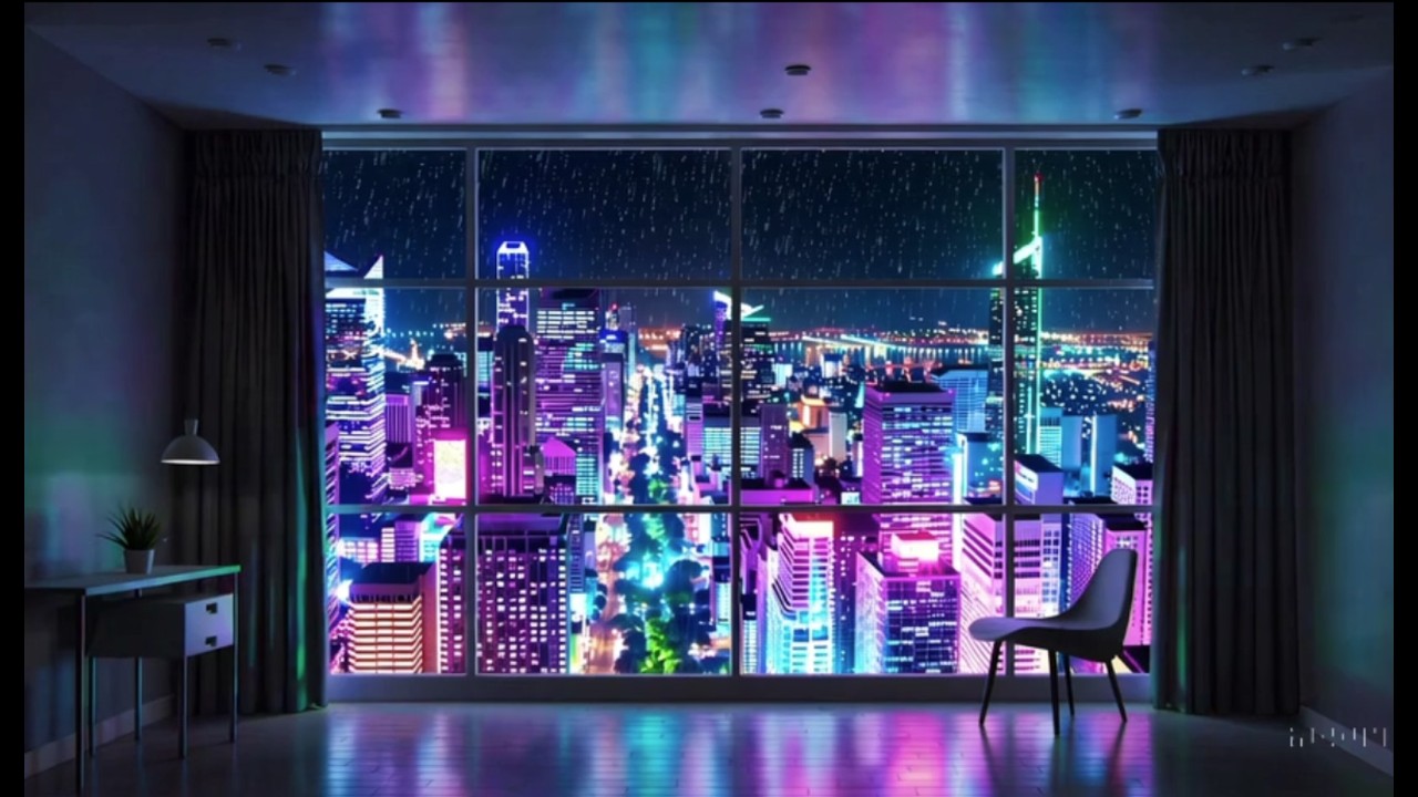 Cyberpunk Rain Room 🌧️ | Escape Reality Into a Neon City (2 Hours Ambient Music)