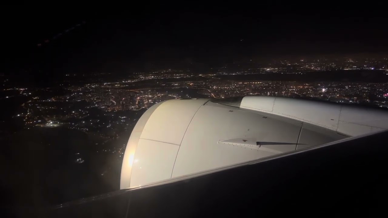 Turkish Airlines A350 Landing at Night in Istanbul