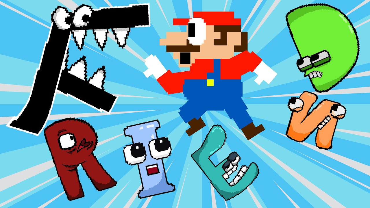 Mario & F vs the Giant Alphabet Lore Maze (A-Z…) | Alphabet Lore Plush toy | Game Animation
