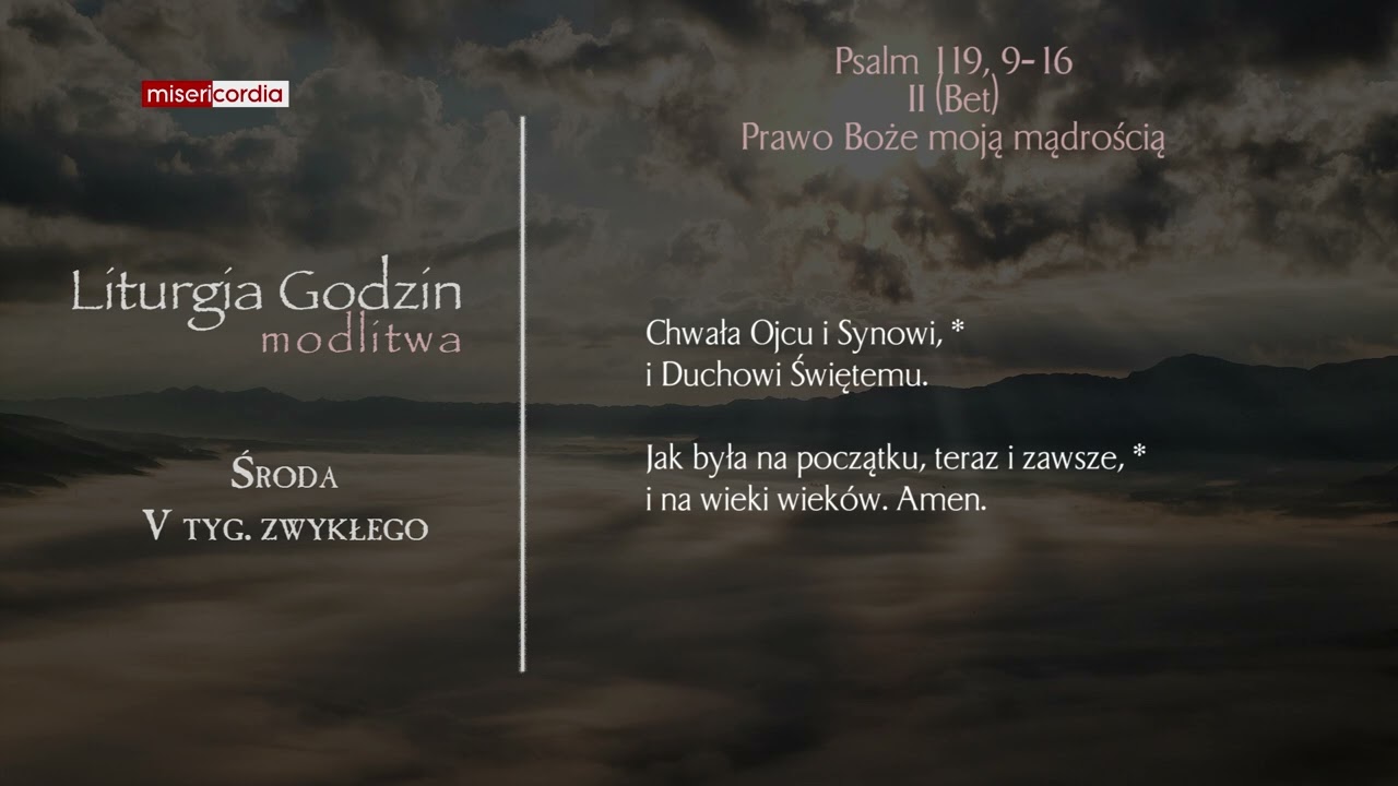 Liturgia Godzin | Modlitwa Południowa | Środa, V tyg. zwykłego
