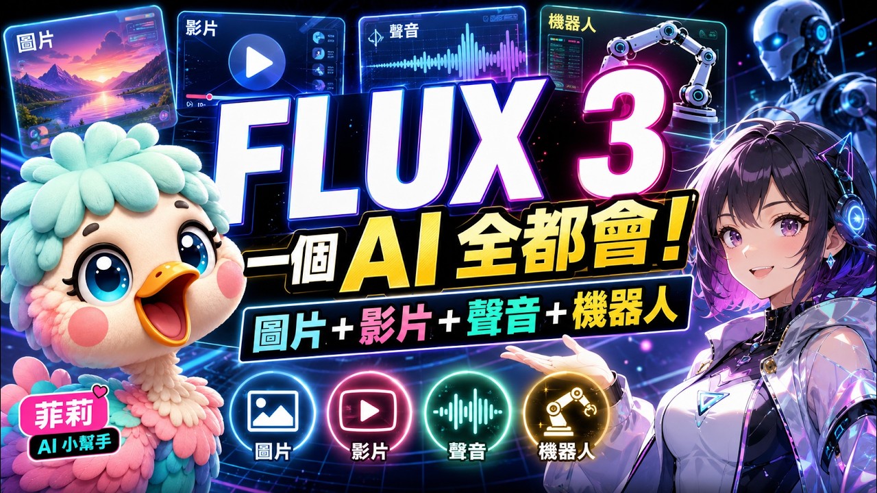 FLUX 3 正式登場！圖片＋影片＋聲音，一個 AI 全都會