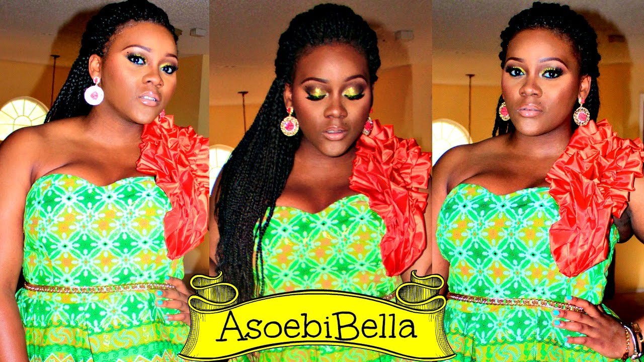 AsoebiBella - Gold Glitter Smokey Eyes Tutorial