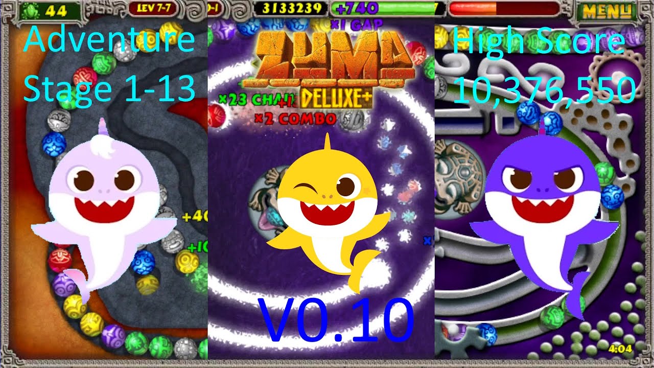 Zuma Deluxe Plus V0.10 All Adventure Stages 1-13 High Score 10,376,550