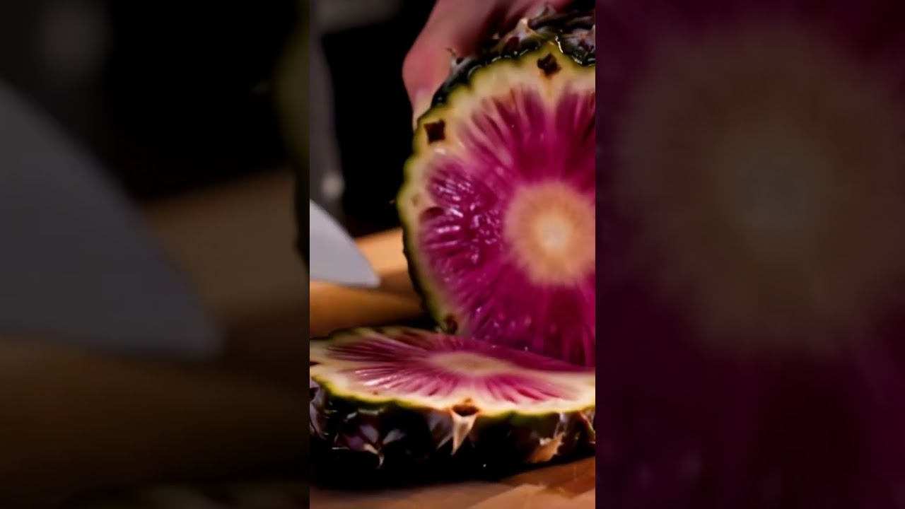 Cutting Purple Pineapple- ASMR #asmr #viral #youtubeshorts #Satisfying #OddlySatisfying #FoodASMR