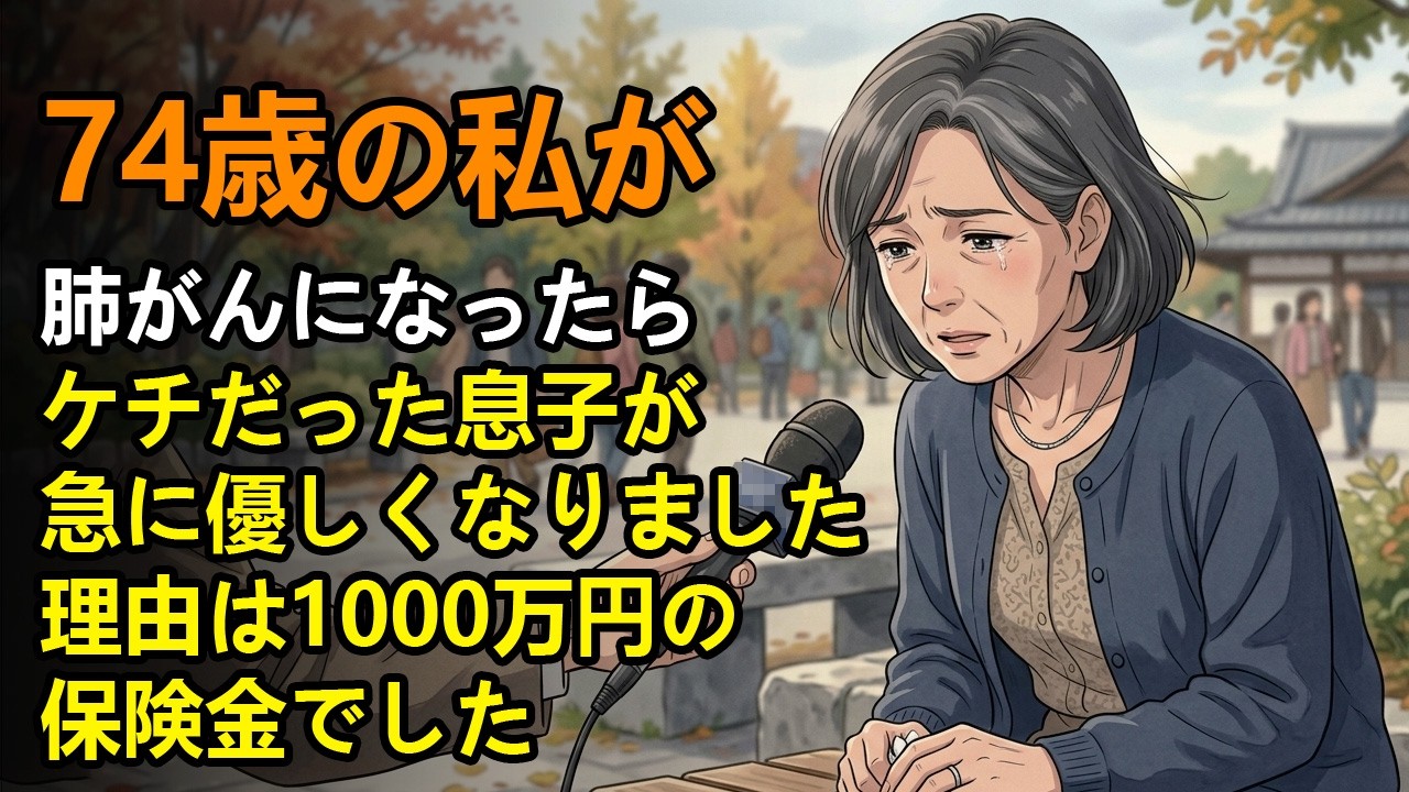 74歳の私が肺がんになったら、ケチだった息子が急に優しくなりました。理由は1000万円の保険金でした