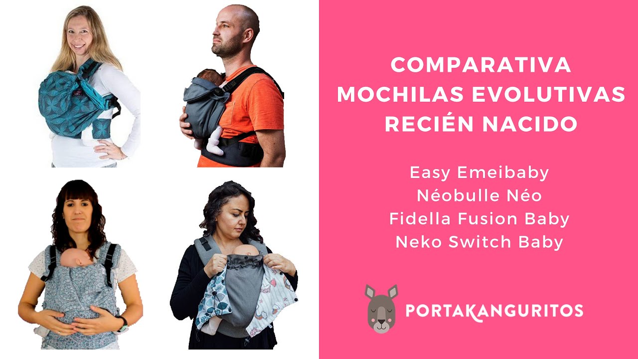 Comparativa mochilas evolutivas recién nacido: Easy Emeibaby, Néobulle Néo, Fidella Baby y Neko Baby
