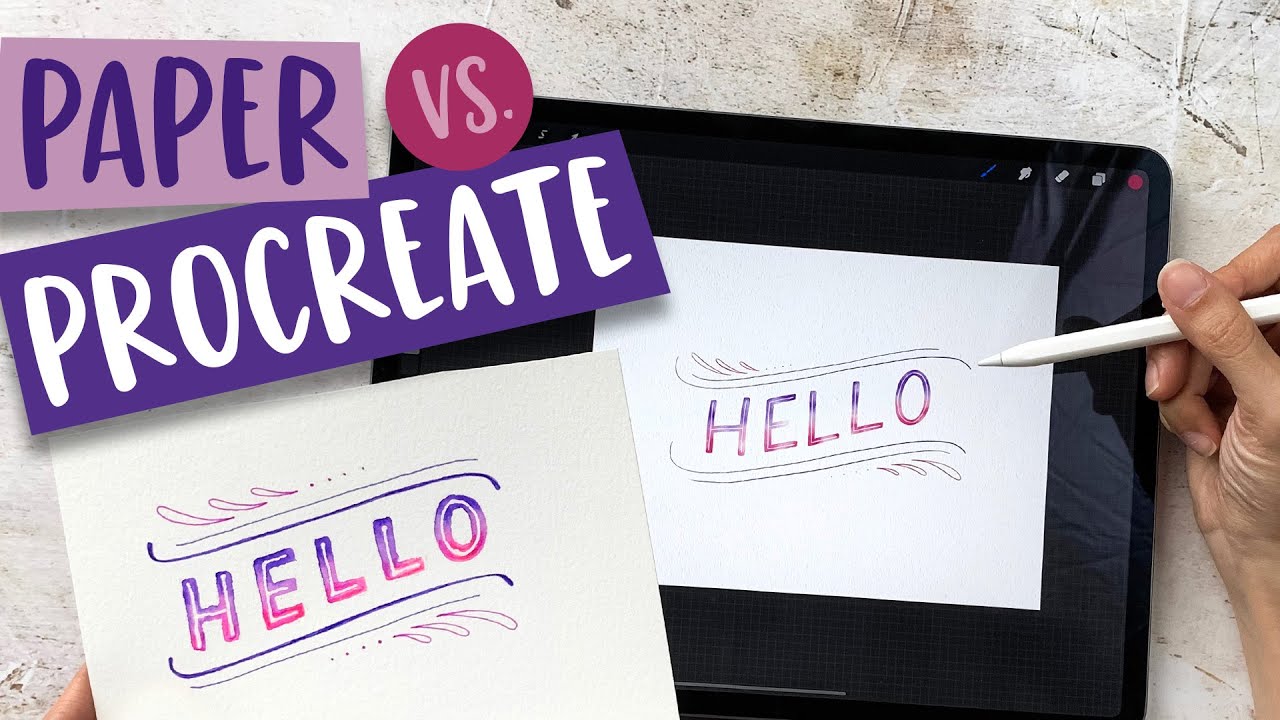 Paper vs. Procreate: Watercolor Block Lettering