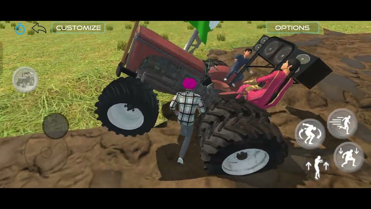 Old tractor modified and stunt on road 🛣️ 3d virel gaming video HD