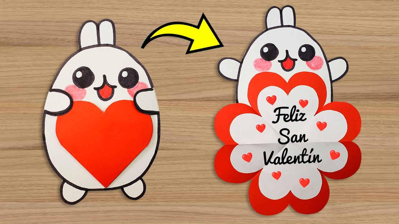 🎀Manualidades para san valentín💖Tarjeta plegable para el 14 de febrero 🎀 Friendship day card