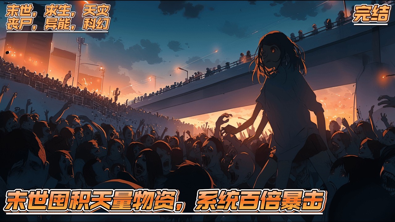 【完结】《末世囤积天量物资，系统百倍暴击》末世天灾降临，全球各国政府直接开局完蛋，人类进入到无政府状态。 各种天灾轮流出现，人类死亡96%以上。末日之下满目疮痍，人类文明被毁灭殆尽。