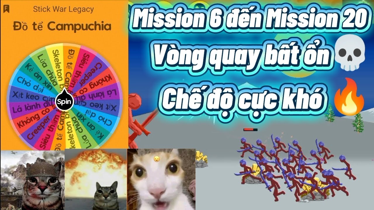 Tôi phá đảo Mission 6 đến Mission 20 chế độ cực khó liệu có thành công?!!#stickwarlegacy#stickman