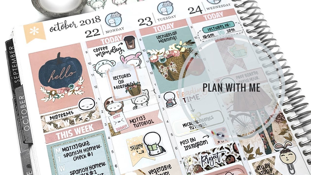 Plan with me: Planning hourly in my vertical Erin Condren planner! (ft. Simplywatercolorco)