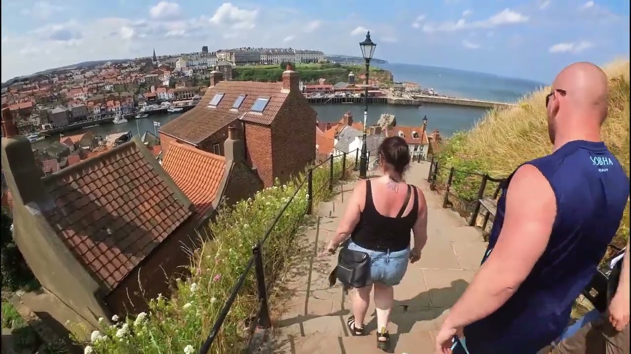 CLIMBING DOWN THE 199 STEPS AT WHITBY