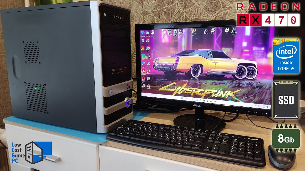 ПК i5-2400 /8Gb /ssd128+hdd500 /Gigabyte RX 470 4Gb Gaming G1 Win11
