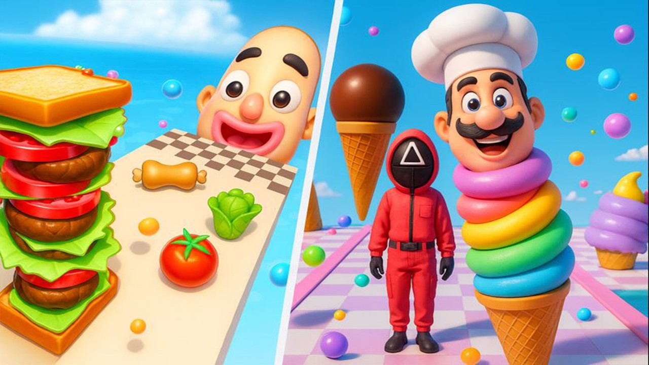 Sandwich Runner 🆚 Stacky Ice Cream Runner🌻🧿🌺🌈Max Levels Walkthrough Android IOS Update Gameplay70619