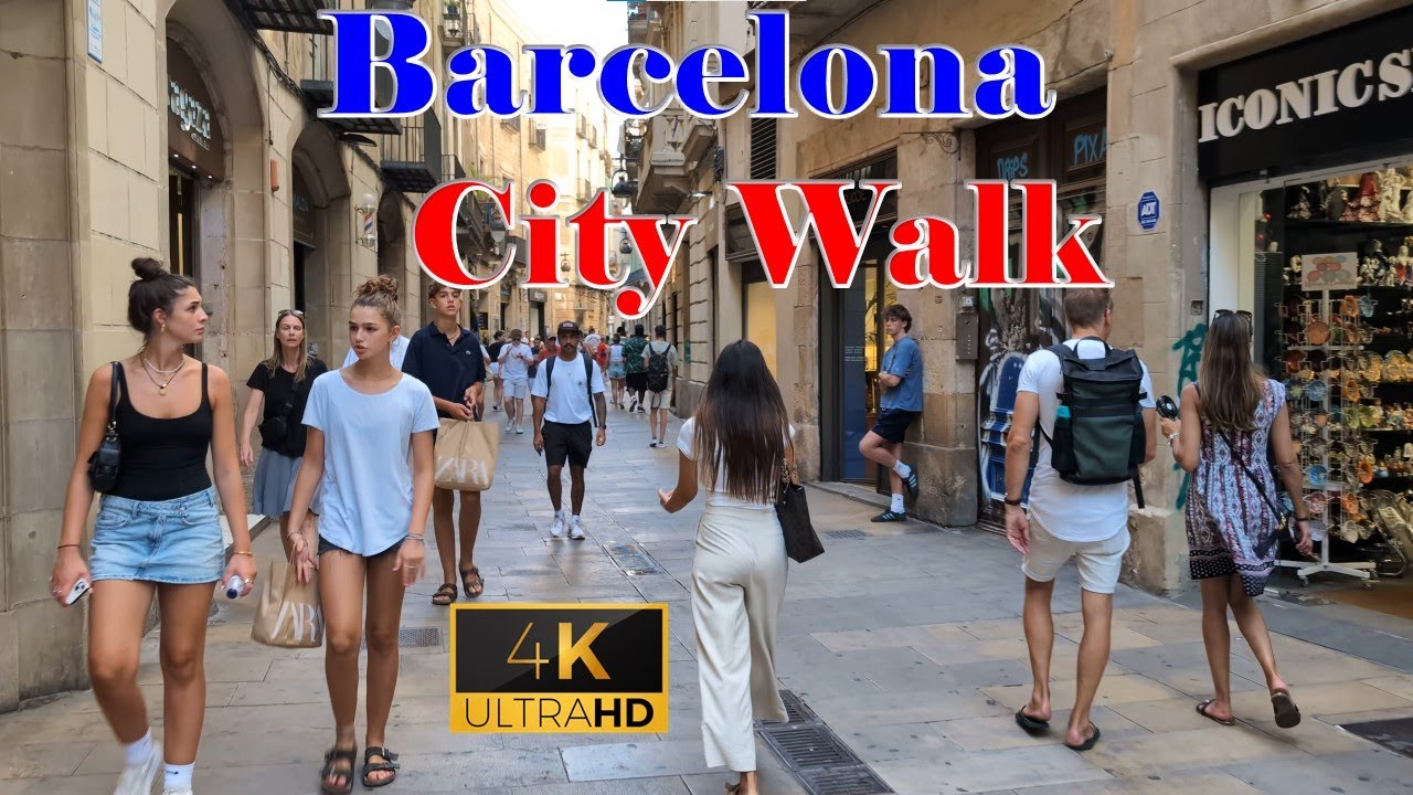 Barcelona City Walk - Hot Summer Day 4K Spain 2024