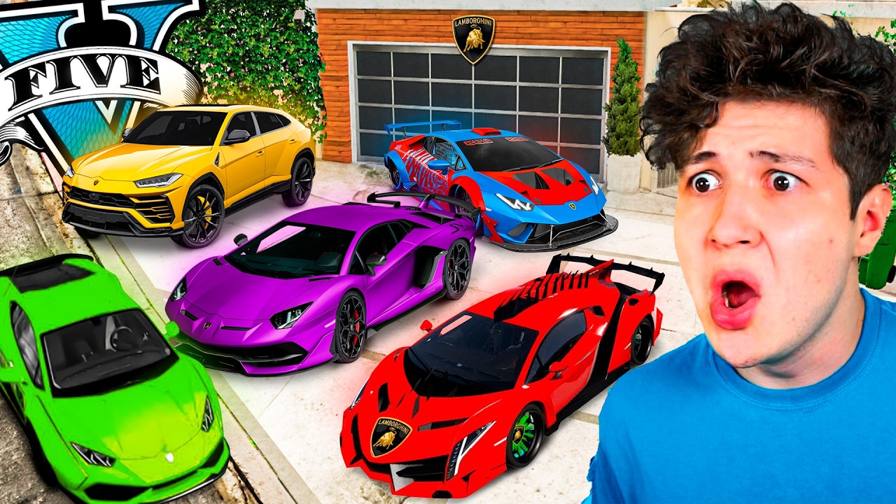 ROBANDO TODOS los LAMBORGHINIS de GTA 5! 🚘💵 (Mods)