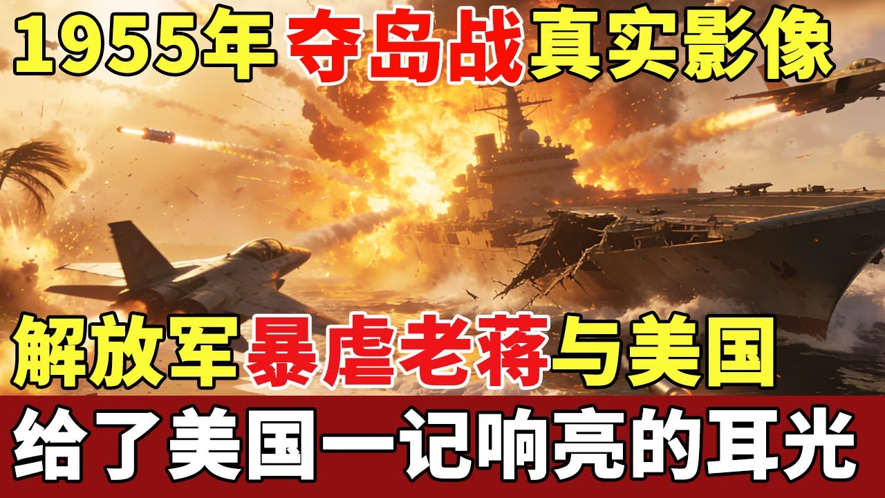 1955年夺岛战役真实影像，解放军海陆空首次联合作战，一举歼灭老蒋与美国军队，给了美国一记响亮的耳光！【历史档案】