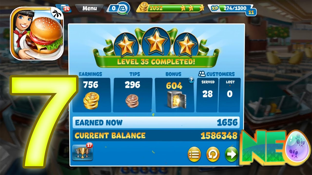 Cooking Fever: Gameplay Walkthrough Part 7 - Fast Food Court Level 31-35 (iOS, Android)