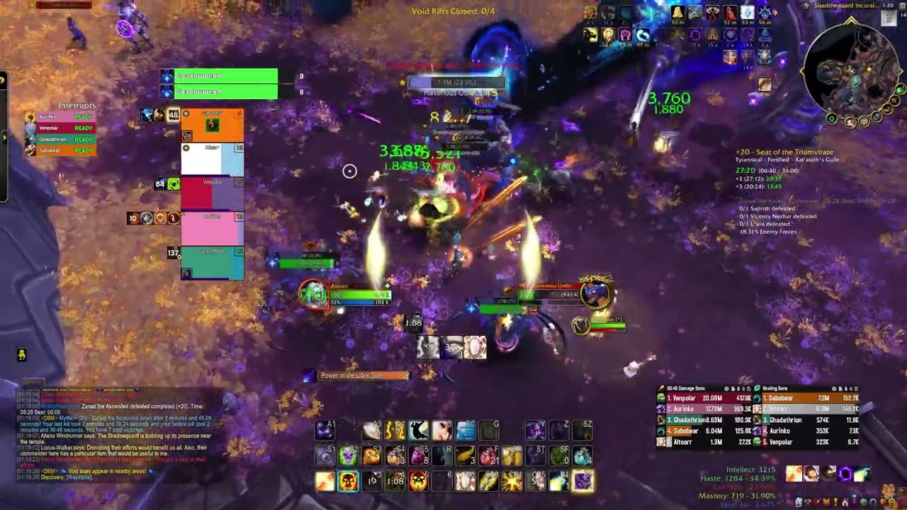 Disc Priest +20 Seat of Triumvirate M+ Healer PoV