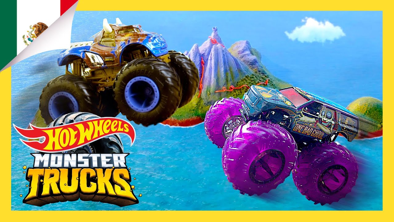 ¡MONSTER TRUCKS Desafío de Carreras Hot Wheels Extremas! | Isla Monster Trucks En Español