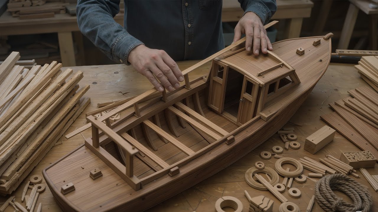 Inside the Build of a Medieval Wooden Ship Model | Full Assembly